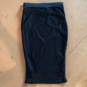 AX Armani Exchange fishnet stretch skirt sz 10 BLK